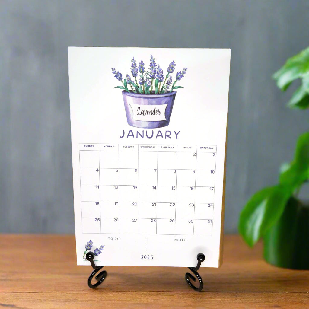 lavender desk plant 12 Month Herb Desk Calendar – B's Plant IDs