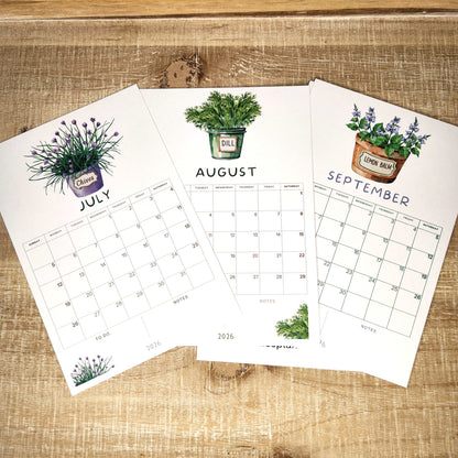 12 Month Herb Desk Calendar