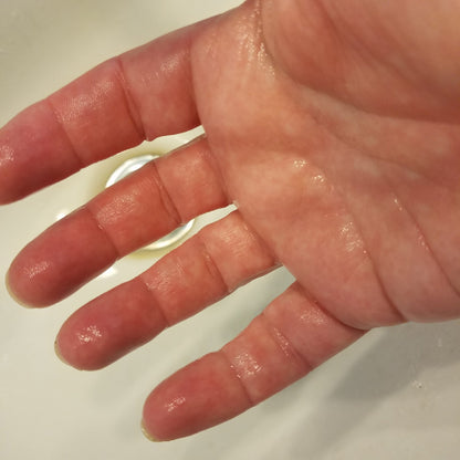 clean hands after being washed with Gardner's Hand Scrub