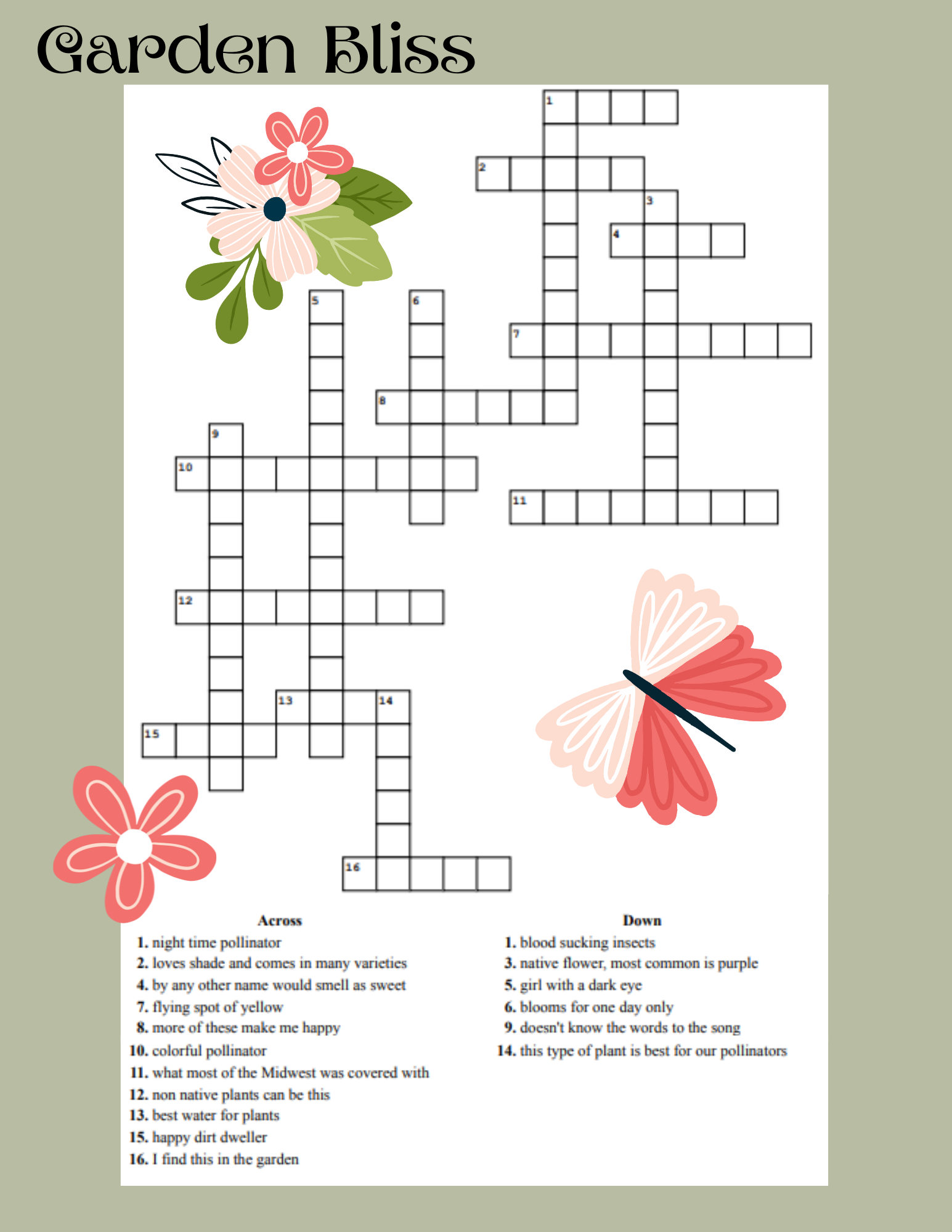 Garden Crossword Puzzle – B's Plant IDs