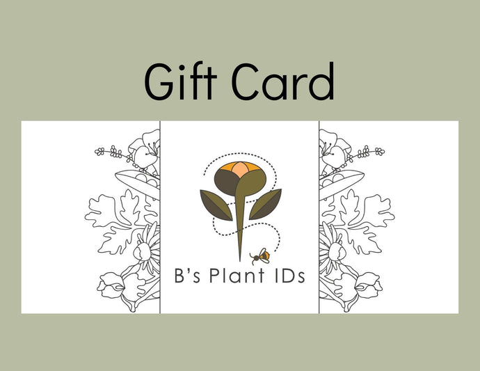 Gift card with B's Plant IDs logo