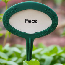 Load image into Gallery viewer, 20 pack 9 inch garden marker. preprinted vinyl insert. Gardening made easier. Peas 

