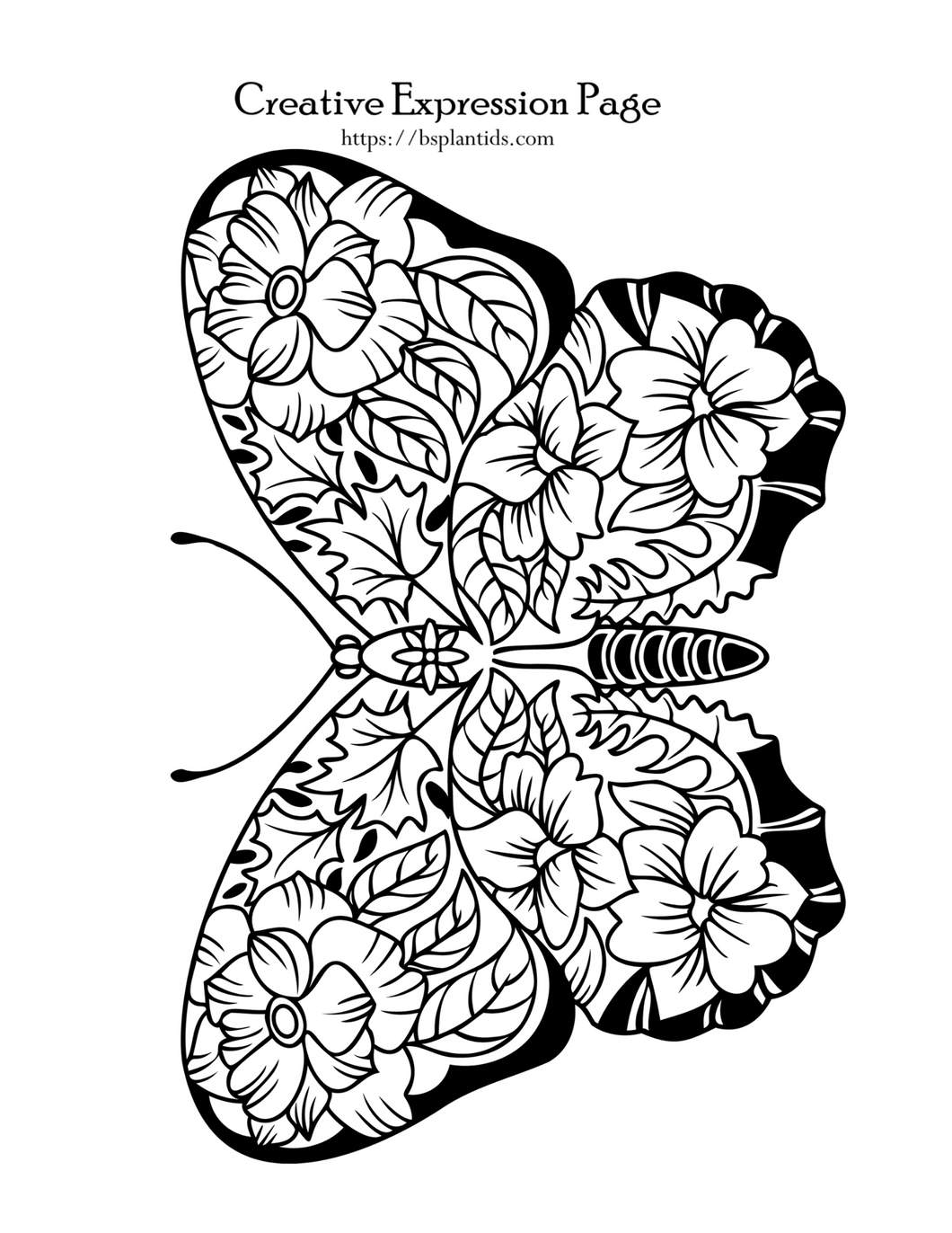Butterfly Creative Expression Page